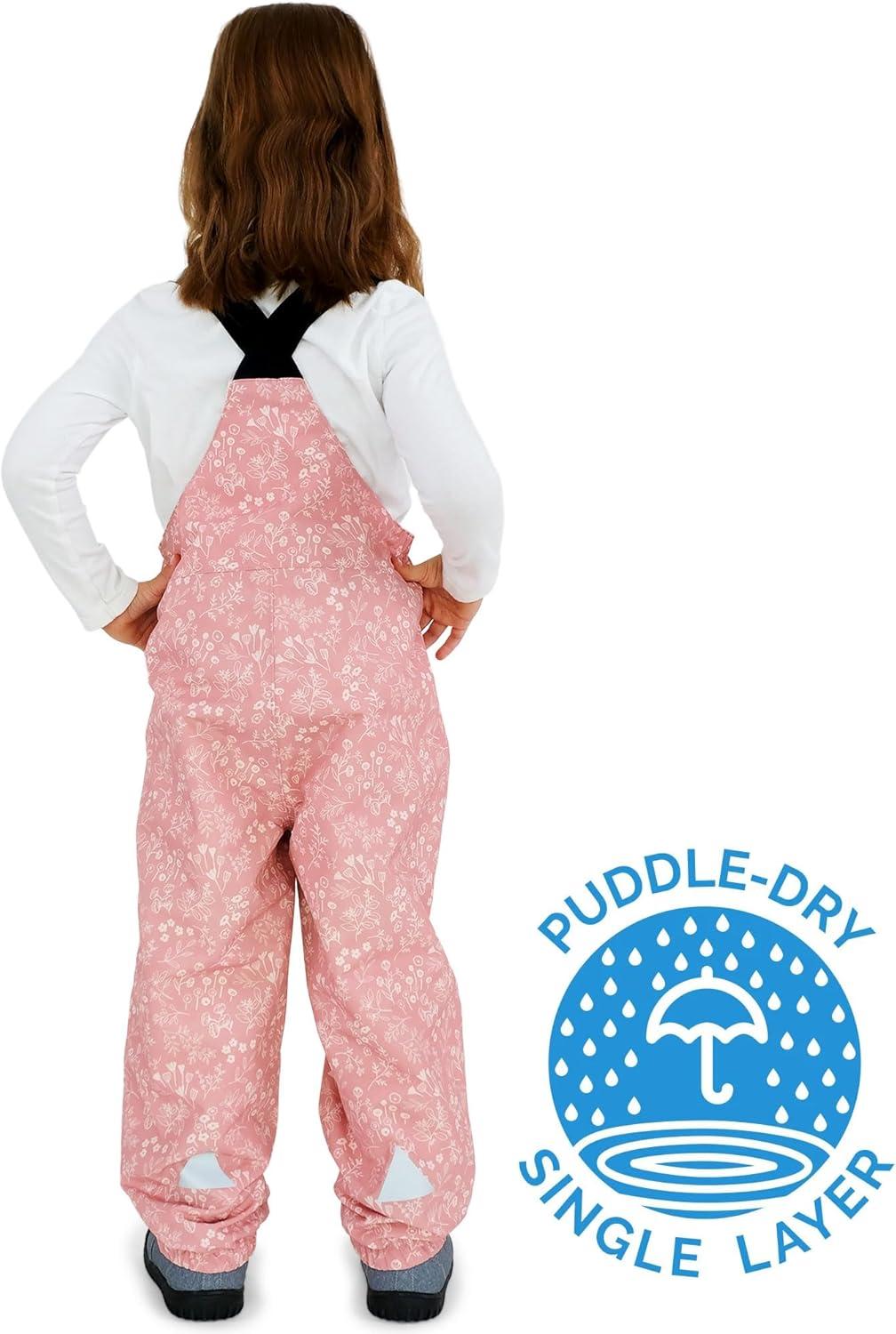 imageJAN ampamp JUL Waterproof Rain Bib Pants Overalls for Toddlers and KidsSingle Layer Prairie Flowers