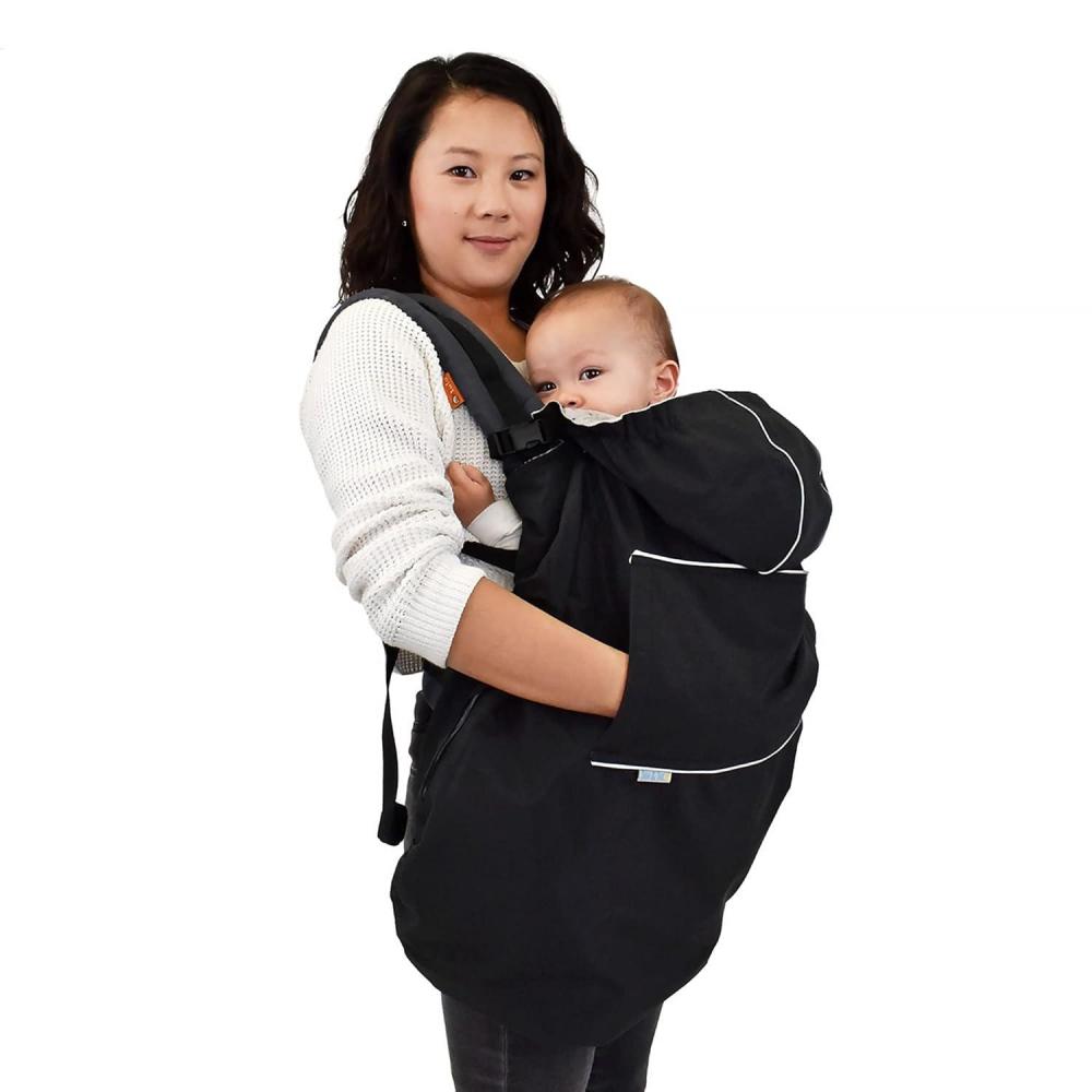 imageJAN ampamp JUL Waterproof Baby Carrier Cover for Rain Universal Fit for Car Seats and Strollers Dusty BlueBlack