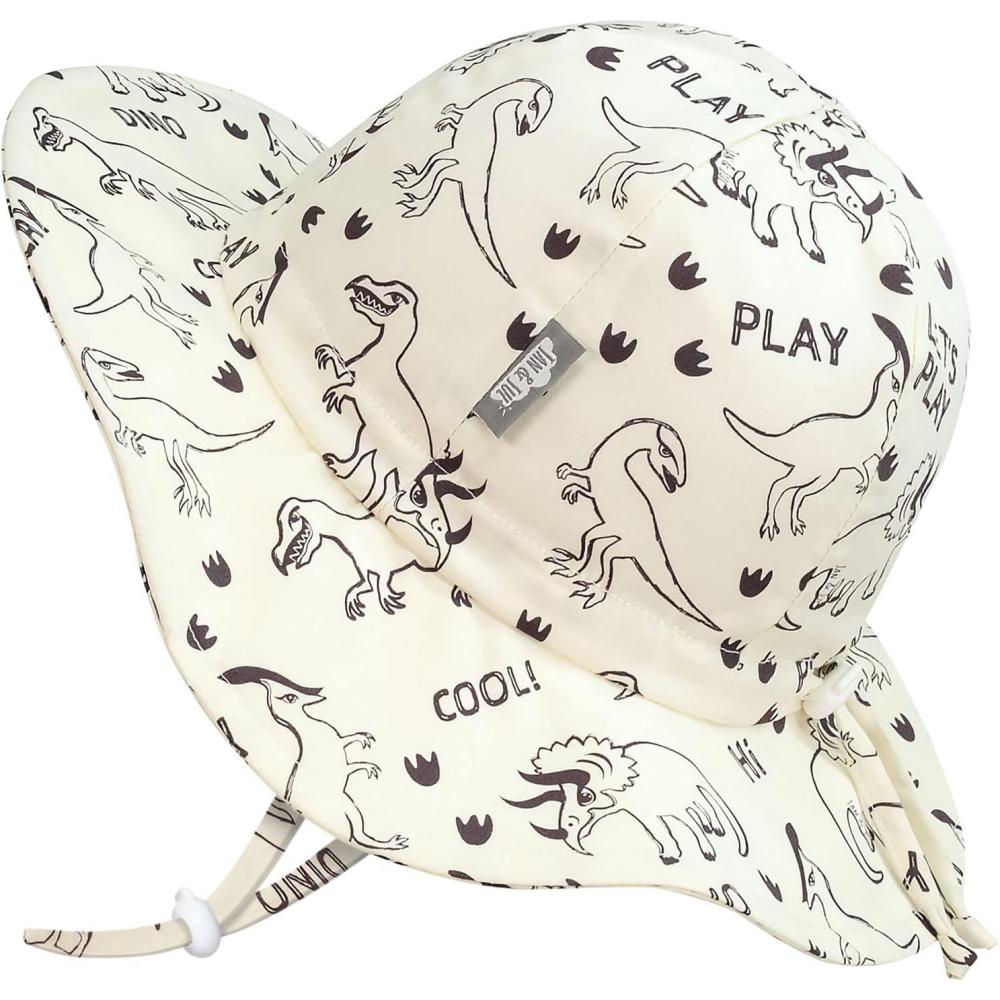 imageJAN ampamp JUL Adjustable Cotton Floppy Sun Hat with 50 UPF Protection for BoysDino Play