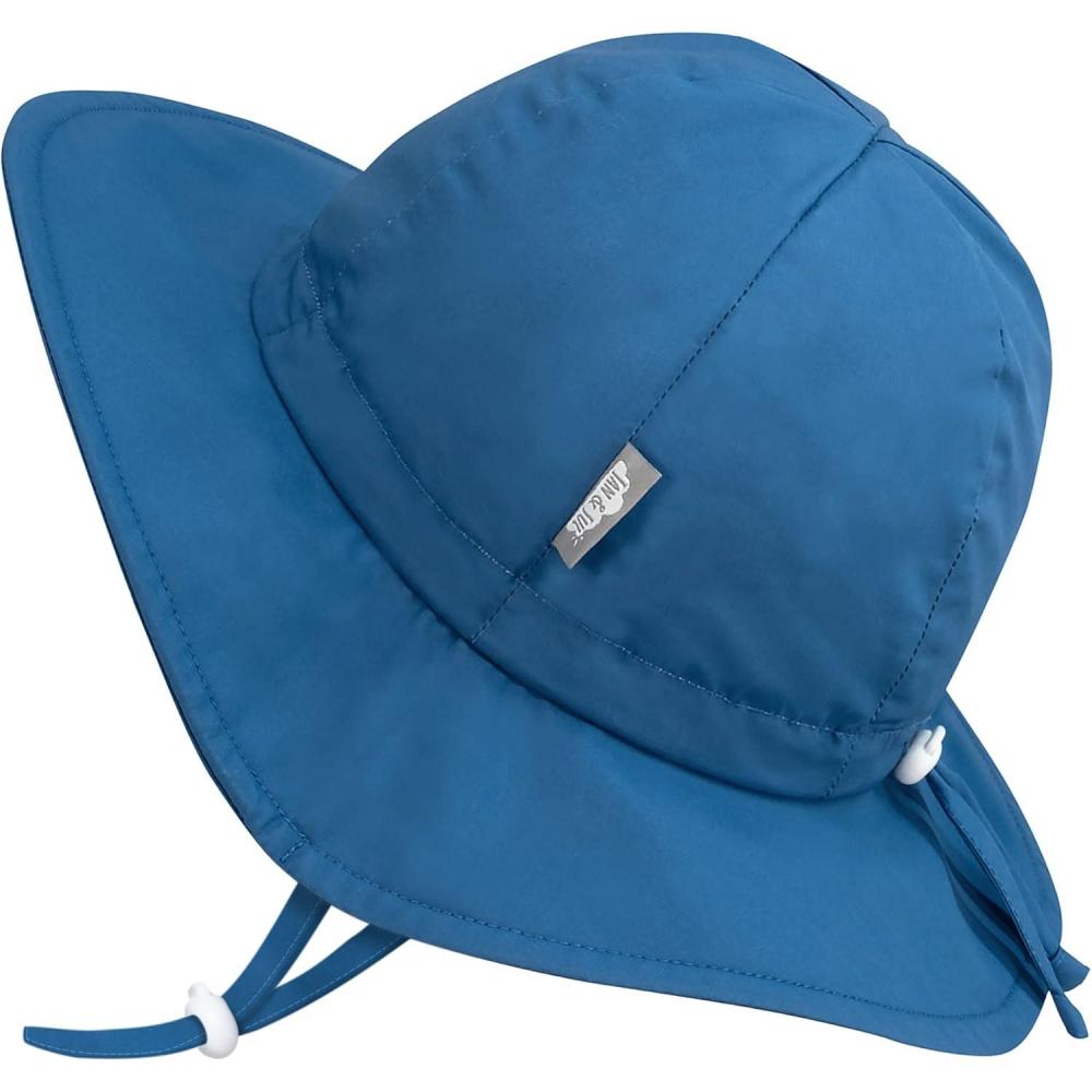imageJAN ampamp JUL Breathable Cotton Sun Hat with 50 UPF Protection for Toddler BoysAtlantic Blue