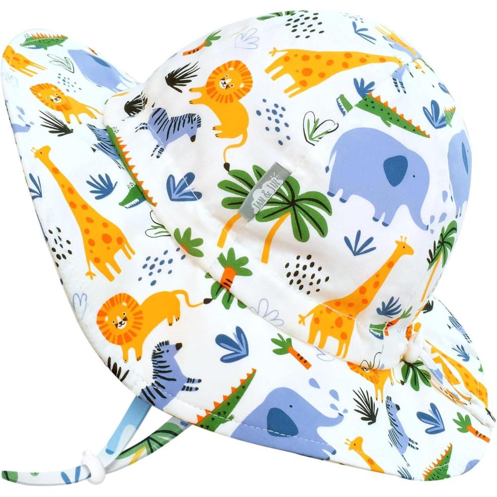 imageJAN ampamp JUL Breathable Cotton Sun Hat with 50 UPF Protection for Toddler BoysSafari