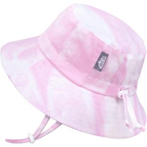 JAN & JUL Girls’ Grow-with-Me Cotton Bucket Sun-Hats for Baby and Kids(Pink Tie-dye)