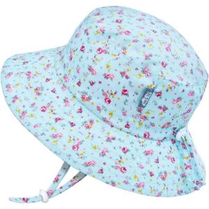 JAN & JUL Girls’ Grow-with-Me Cotton Bucket Sun-Hats for Baby and Kids(Retro Rose)