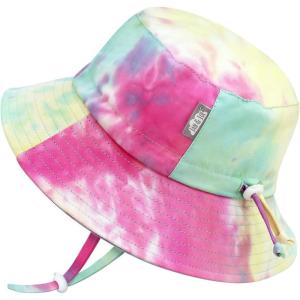 JAN & JUL Girls’ Grow-with-Me Cotton Bucket Sun-Hats for Baby and Kids(Watermelon Tie-dye)