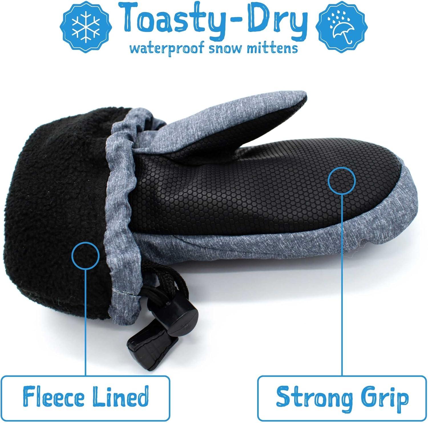 imageJAN ampamp JUL Boys StayOn Snow Mittens Waterproof InsulatedWith Thumb Heather Grey Rated 15