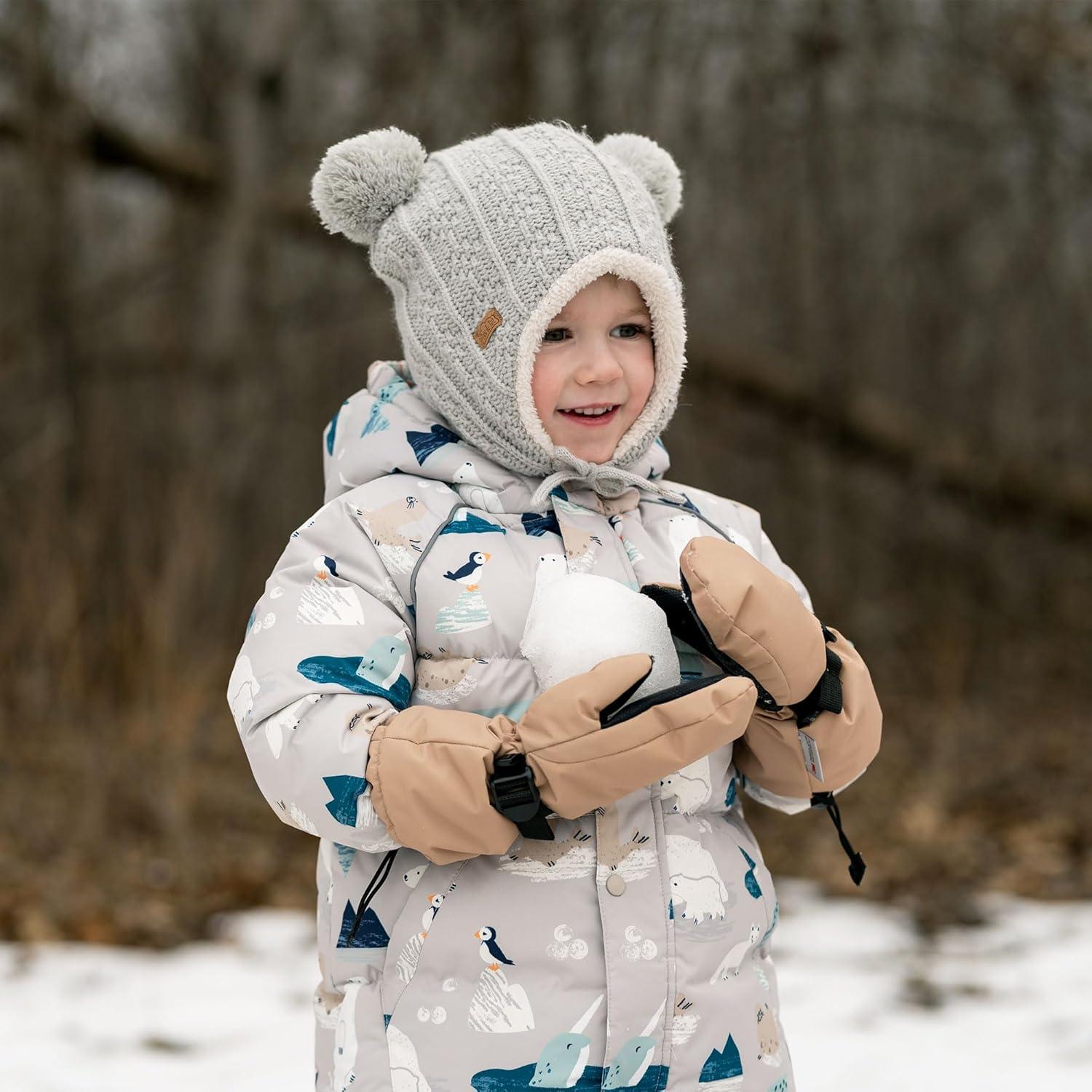 imageJAN ampamp JUL Boys StayOn Snow Mittens Waterproof InsulatedWith Thumb Soft Brown Rated 15