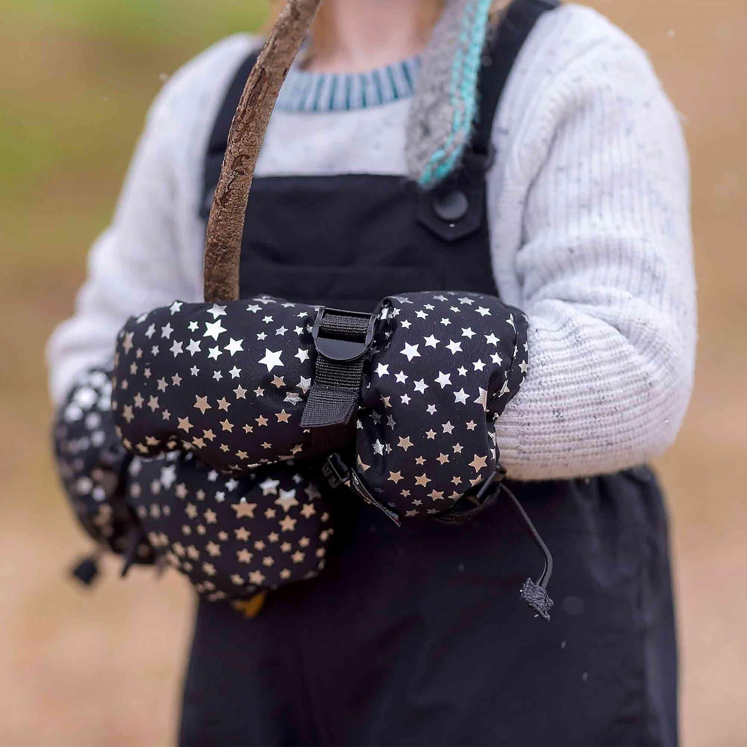 imageJAN ampamp JUL Mittens for Baby Toddler Kids Waterproof Insulated Winter Gloves for GirlsWith Thumb Black Star Rated 15