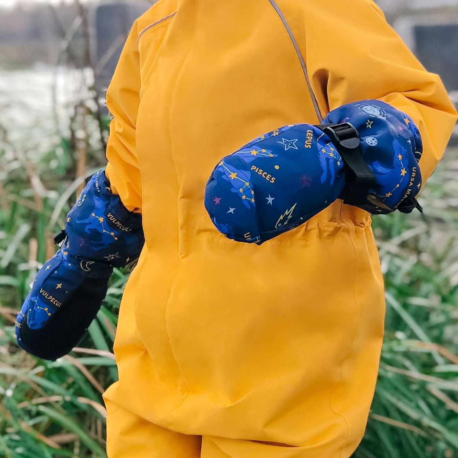 imageJAN ampamp JUL Mittens for Baby Toddler Kids Waterproof Winter Gloves for BoysNo Thumb Constellations Rated 15