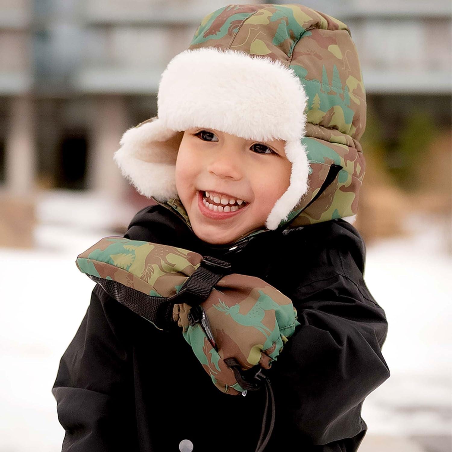 imageJAN ampamp JUL Mittens for Baby Toddler Kids Waterproof Winter Gloves for BoysWith Thumb Woodland Camo Rated 15