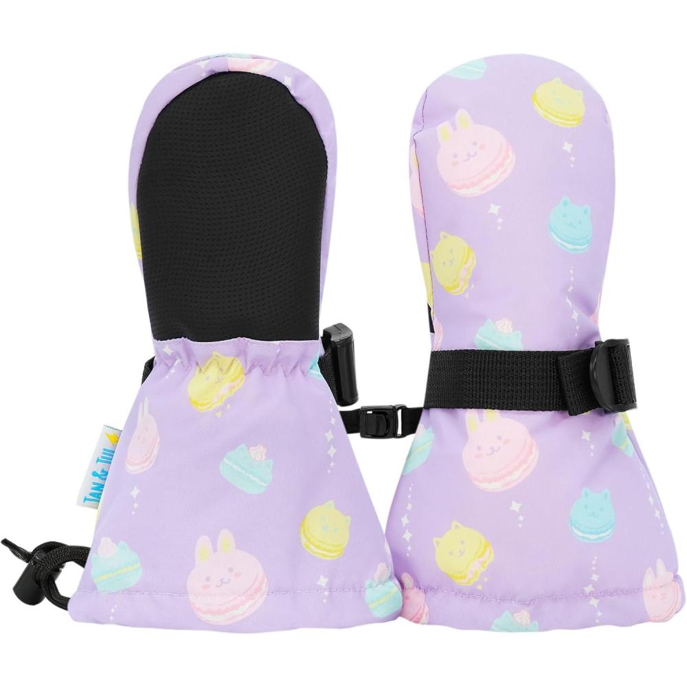imageJAN ampamp JUL Girls Insulated Waterproof Snow Mittens for Toddler and KidsNo Thumb Macarons Rated 15
