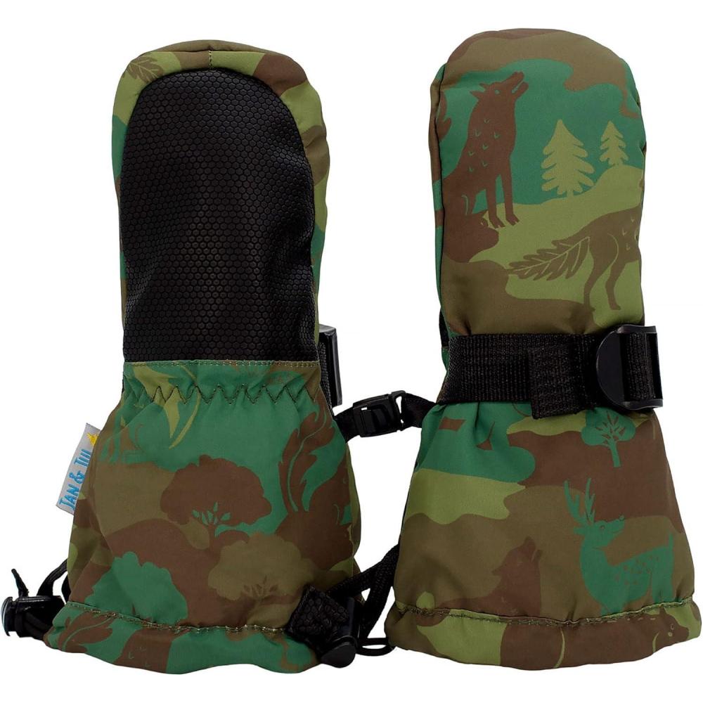 imageJAN ampamp JUL Mittens for Baby Toddler Kids Waterproof Winter Gloves for BoysNo Thumb Woodland Camo Rated 15