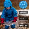 JAN & JUL Boys’ Stay-On Snow Mittens Waterproof Insulated(With Thumb: Neon Peaks (Rated: -15 ℃))