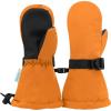 JAN & JUL Boys’ Stay-On Snow Mittens Waterproof Insulated(With Thumb: Cinnamon (Rated: -15 ℃))