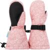JAN & JUL Girls’ Insulated Waterproof Snow Mittens for Toddler and Kids(With Thumb: Prairie Flowers (Rated: -15 ℃))