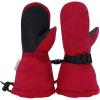 JAN & JUL Girls’ Insulated Waterproof Snow Mittens for Toddler and Kids(With Thumb: Red (Rated: -15 ℃))