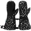 JAN & JUL Mittens for Baby Toddler Kids, Waterproof Insulated Winter Gloves for Girls(With Thumb: Black Star (Rated: -15 ℃))