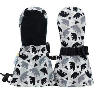 JAN & JUL Boys’ Stay-On Snow Mittens Waterproof Insulated(No Thumb: Bear Cub (Rated: -15 ℃))