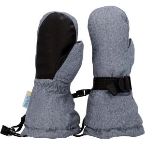 JAN & JUL Boys’ Stay-On Snow Mittens Waterproof Insulated(With Thumb: Heather Grey (Rated: -15 ℃))
