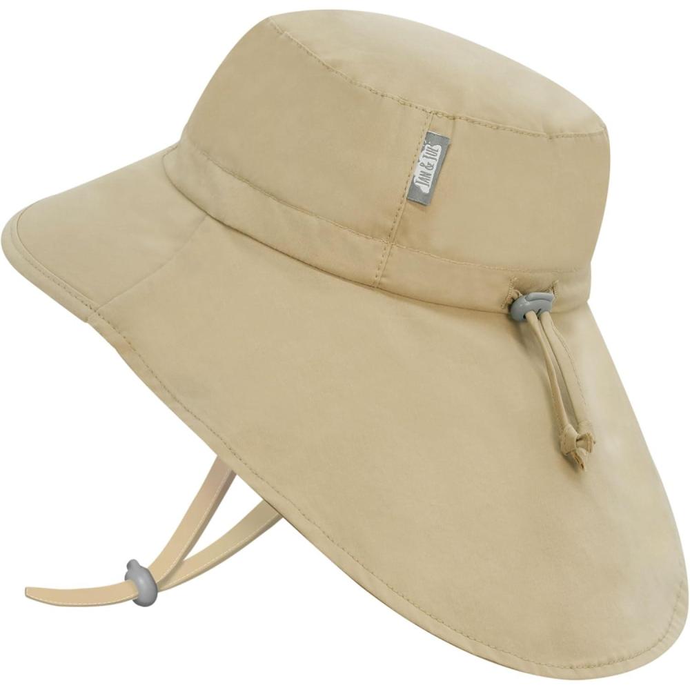 imageJAN ampamp JUL Girls GrowwithMe Cotton Xplorer Sun Hat with Large BrimOlive Khaki
