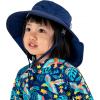 JAN & JUL Girls’ Grow-with-Me Cotton Xplorer Sun Hat with Large Brim(Navy: Navy Trim)