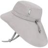 JAN & JUL Girls’ Grow-with-Me Cotton Xplorer Sun Hat with Large Brim(Ash Grey)
