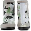 Baby Toddler Kids Natural Rubber Rain Boots Easy-on with Soft Cotton Lining for Girls Boys(Bear With Elastic)