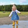 Baby Toddler Kids Natural Rubber Rain Boots Easy-on with Soft Cotton Lining for Girls Boys(Bright Yellow With Handles)