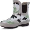 Baby Toddler Kids Natural Rubber Rain Boots Easy-on with Soft Cotton Lining for Girls Boys(Bear With Elastic)