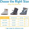 JAN & JUL Adjustable Stay-on Lite Baby Booties, Cotton Blend Slippers for Infant and Toddler(Dusty Pink)