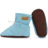 JAN & JUL Adjustable Stay-on Lite Baby Booties, Cotton Blend Slippers for Infant and Toddler(Egg Blue)