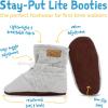 JAN & JUL Adjustable Stay-on Lite Baby Booties, Cotton Blend Slippers for Infant and Toddler(Pebble Grey)
