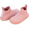 JAN & JUL Slip-on Kids Knit Shoes, Breathable Machine Washable Sneakers(Hi-top Knit Shoes: Pale Pink)