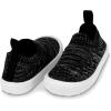 JAN & JUL Slip-on Kids Knit Shoes, Breathable Machine Washable Sneakers(Xplorer Knit Shoes: Black)