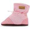 JAN & JUL Adjustable Stay-on Lite Baby Booties, Cotton Blend Slippers for Infant and Toddler(Dusty Pink)