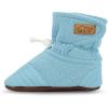 JAN & JUL Adjustable Stay-on Lite Baby Booties, Cotton Blend Slippers for Infant and Toddler(Egg Blue)