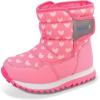 JAN & JUL Baby Girls Snow Boots, Insulated for Winter (Hearts, Size 5.5 Toddler)