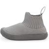 JAN & JUL Slip-on Kids Knit Shoes, Breathable Machine Washable Sneakers(Hi-top Knit Shoes: Grey)