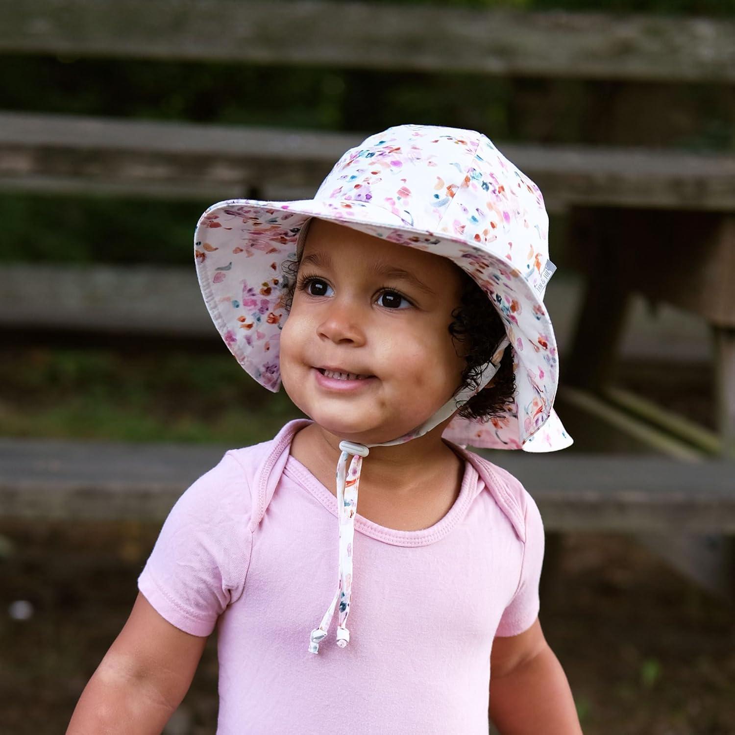 imageJAN ampamp JUL Adjustable Cotton Floppy Sun Hat with 50 UPF Protection for GirlsPretty Petals