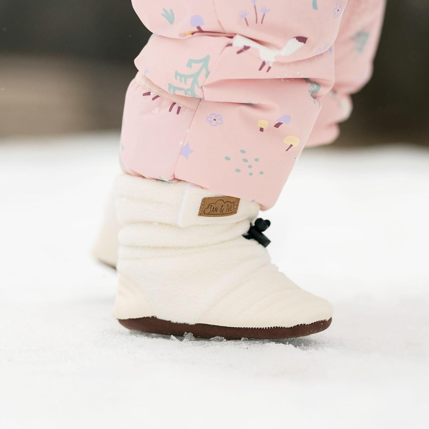 imageJAN ampamp JUL Fleece Cozy Booties for Babies and ToddlersCream