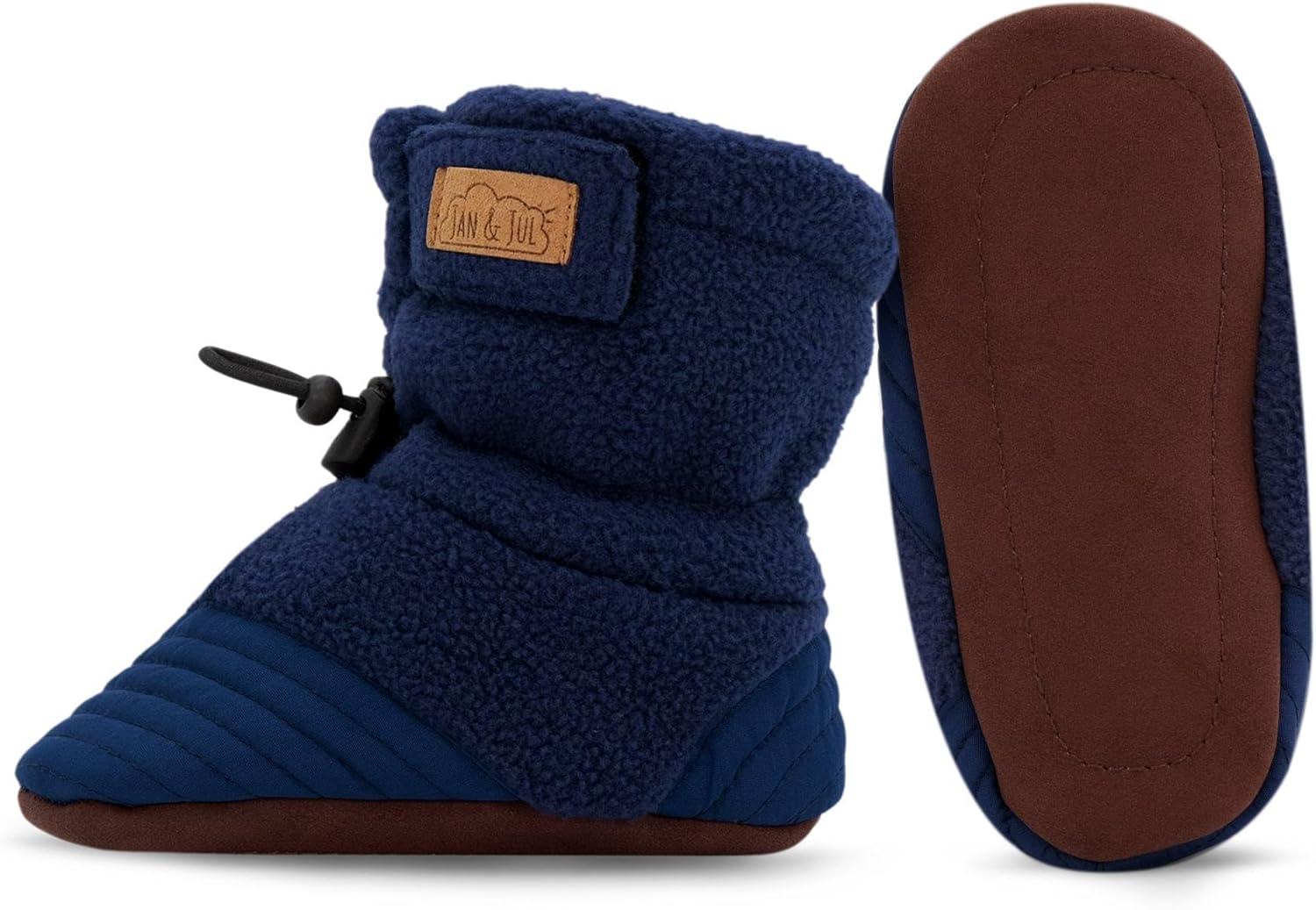imageJAN ampamp JUL Fleece Cozy Booties for Babies and ToddlersNavy