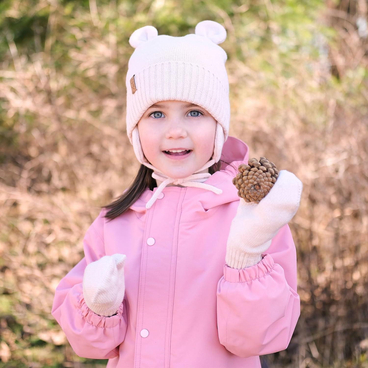 imageJAN ampamp JUL Fleece Lined Knit Mittens for Babies and ToddlersThumbless Mitten Light Pink