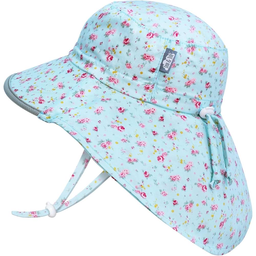 imageJAN ampamp JUL Cotton SunHat Wide Brim withRetro Rose