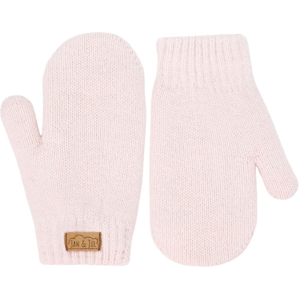 imageJAN ampamp JUL Fleece Lined Knit Mittens for Babies and ToddlersMitten Light Pink