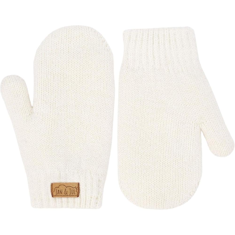 imageJAN ampamp JUL Fleece Lined Knit Mittens for Babies and ToddlersMitten Vanilla Cream