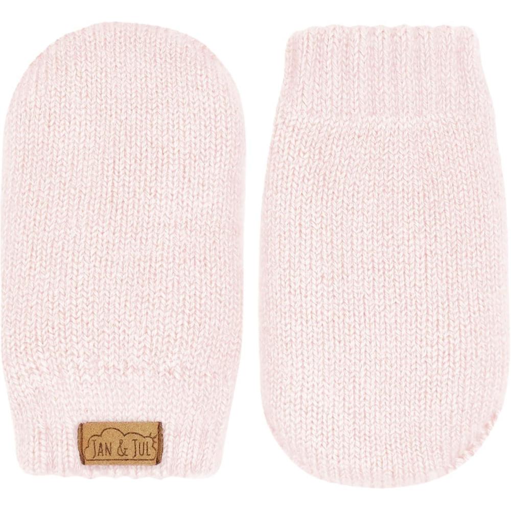 imageJAN ampamp JUL Fleece Lined Knit Mittens for Babies and ToddlersThumbless Mitten Light Pink