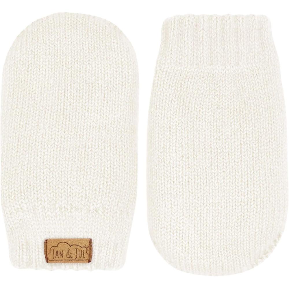 imageJAN ampamp JUL Fleece Lined Knit Mittens for Babies and ToddlersThumbless Mitten Vanilla Cream