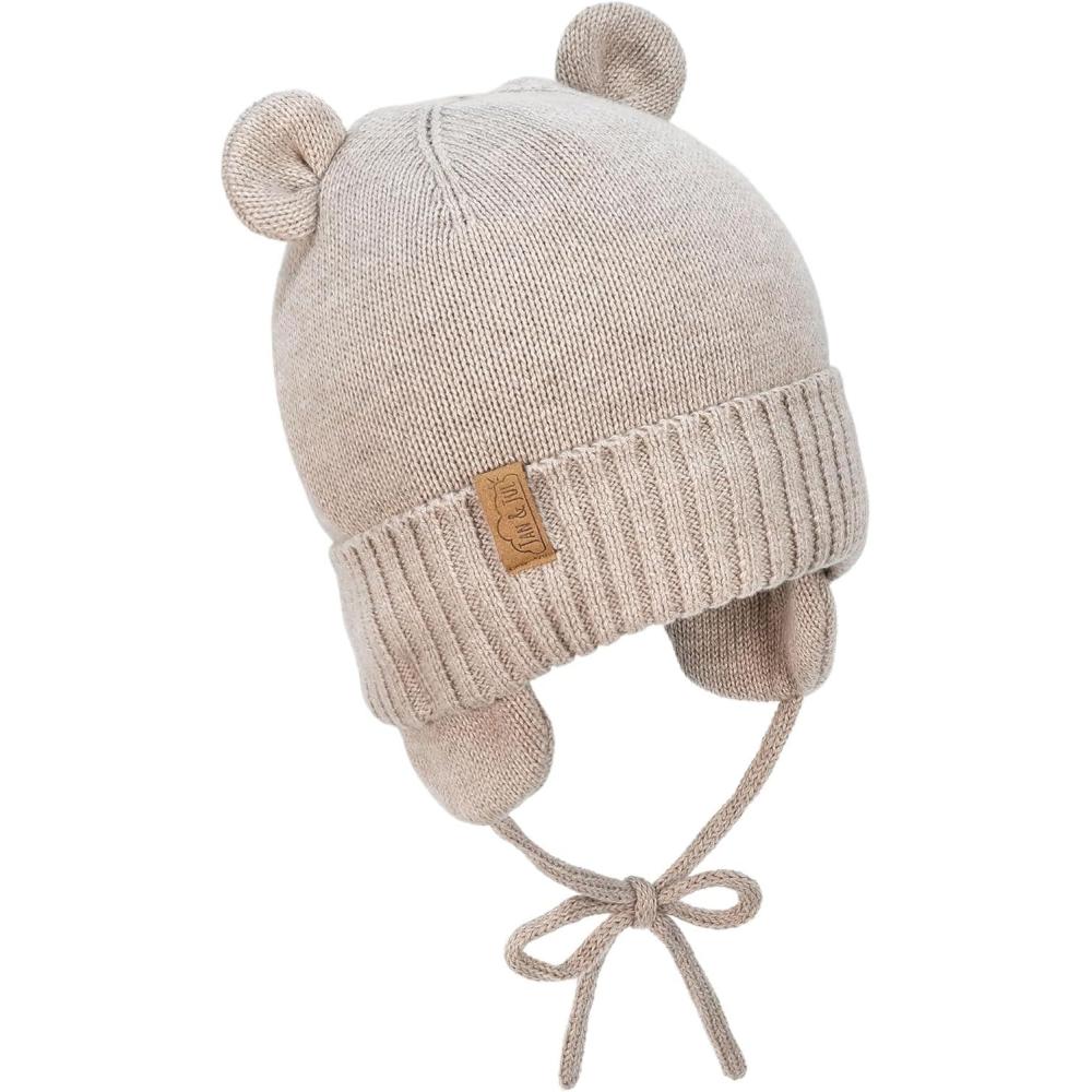 imageJAN ampamp JUL Knit Bear Winter Hat for Babies and ToddlersWheat Field