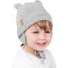 JAN & JUL Knit Bear Winter Hat for Babies and Toddlers(Soft Grey)