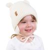 JAN & JUL Knit Bear Winter Hat for Babies and Toddlers(Vanilla Cream)