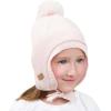JAN & JUL Knit Pom-Pom Winter Hat, Fleece Lined Baby Beanie for Boys and Girls(Light Pink)